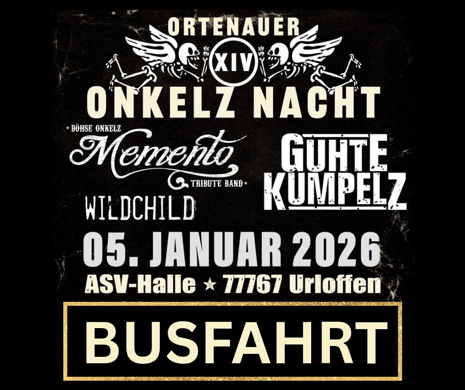 Kasper-Metalltours Busfahrt zur Onkelz Nacht