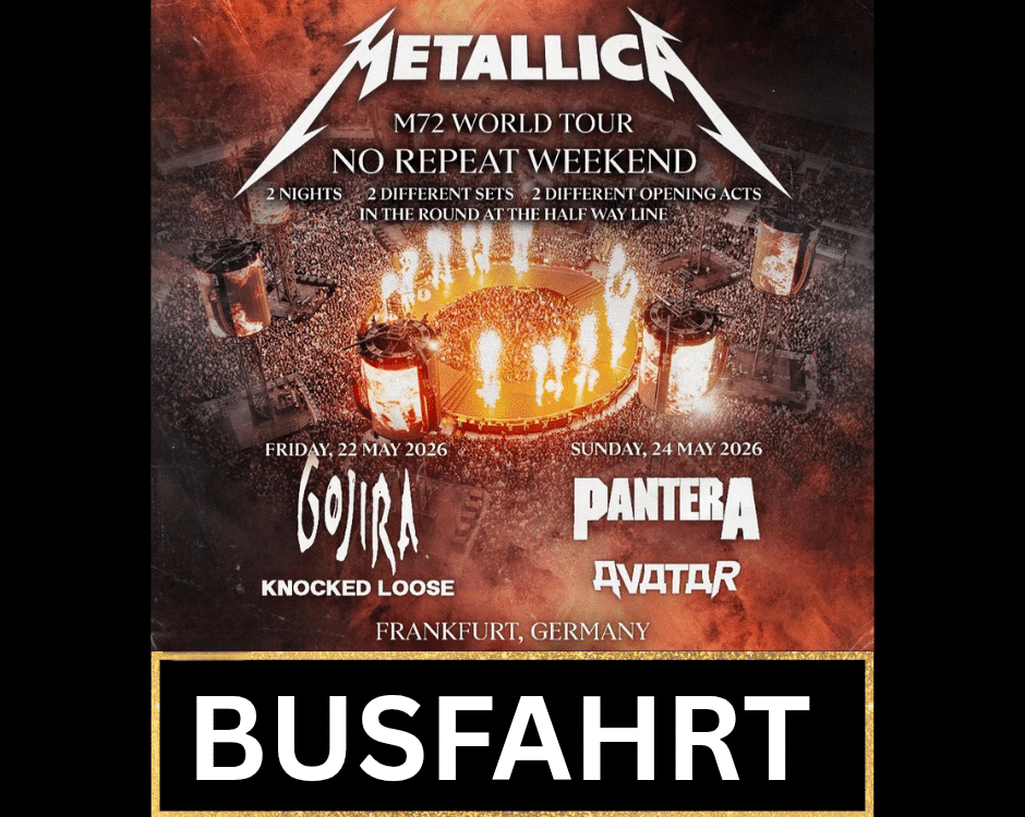 Kasper-Metalltours Busfahrt zu Metallica nach Frankfurt